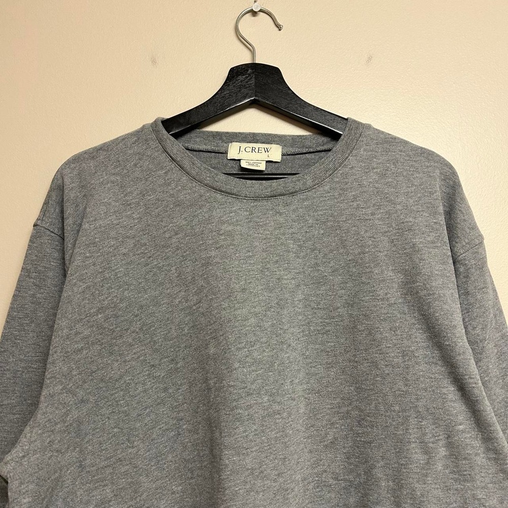 Vintage J. Crew Heather Grey Heavyweight Blank Long Sleeve Shirt Mens L 00s - Picture 2 of 6